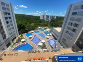 Flat Park Veredas com Vista Piscina Frigobar e Fogão